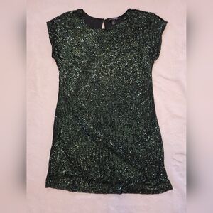 Cable & Gauge Black and Green Sequin Top